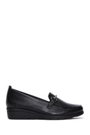 Kadın Siyah Deri Dolgu Topuklu Loafer | Derimod Kadın Siyah Deri Dolgu Topuklu Loafer | Derimod