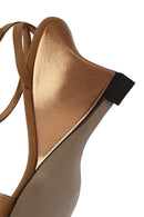 Woman Tan Ankle-Buckle Wedge-Heel Suede Sandal | Derimod Woman Tan Ankle-Buckle Wedge-Heel Suede Sandal | Derimod