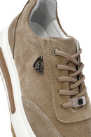 Men's Mink Thick Sole Lace-up Suede Leather Sneaker | Derimod Men's Mink Thick Sole Lace-up Suede Leather Sneaker | Derimod