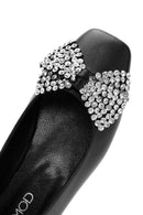 Kadın Siyah Taşlı Deri Babet | Derimod Kadın Siyah Taşlı Deri Babet | Derimod