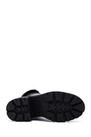 Women's Black Short Heeled Leather Boots | Derimod Women's Black Short Heeled Leather Boots | Derimod