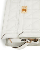 Geox Kadın Beyaz Veriana Deri Omuz Çantası | Derimod Geox Kadın Beyaz Veriana Deri Omuz Çantası | Derimod