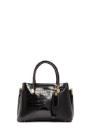 Kadın Siyah Uzun Askılı Kroko Kol Çantası | Derimod Kadın Siyah Uzun Askılı Kroko Kol Çantası | Derimod