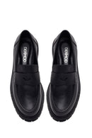 Kadın Siyah Kalın Tabanlı Deri Maskülen Loafer | Derimod Kadın Siyah Kalın Tabanlı Deri Maskülen Loafer | Derimod