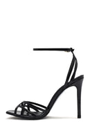 Women's Black Ankle Strap Thin High Heel Patent Leather Sandals | Derimod Women's Black Ankle Strap Thin High Heel Patent Leather Sandals | Derimod