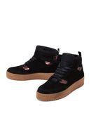 Kadın Siyah Süet Deri Bilekli Sneaker | Derimod Kadın Siyah Süet Deri Bilekli Sneaker | Derimod