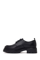 Woman Black Lace-Up Thick-Soled Leather Masculine Shoes | Derimod Woman Black Lace-Up Thick-Soled Leather Masculine Shoes | Derimod