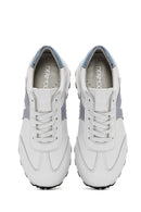 Women's White Lace-Up Leather Sneaker | Derimod Women's White Lace-Up Leather Sneaker | Derimod