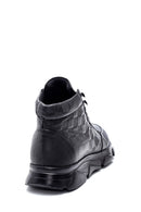 Men's Leather Square Patterned Boots | Derimod Men's Leather Square Patterned Boots | Derimod