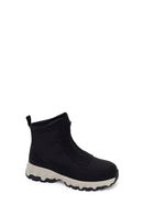 Woman Black Zip Closure Thick-Soled Fabric Boots | Derimod Woman Black Zip Closure Thick-Soled Fabric Boots | Derimod