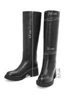 Women's Black Thick Heel Leather Boots | Derimod Women's Black Thick Heel Leather Boots | Derimod