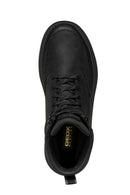 Geox Erkek Siyah Granito + Grip Abx Bağcıklı Waterproof Deri Casual Bot | Derimod Geox Erkek Siyah Granito + Grip Abx Bağcıklı Waterproof Deri Casual Bot | Derimod