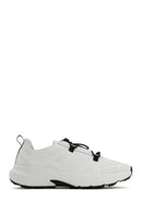 ACBC x DERİMOD Women's White Laced Thick Soled Fabric Sneaker | Derimod ACBC x DERİMOD Women's White Laced Thick Soled Fabric Sneaker | Derimod