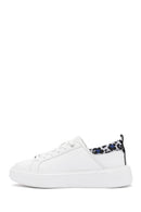 ACBC x Derimod Women's White Laced Leopard Detail Sneakers | Derimod ACBC x Derimod Women's White Laced Leopard Detail Sneakers | Derimod