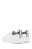 ACBC x Derimod Women's White Laced Leopard Detail Sneakers | Derimod ACBC x Derimod Women's White Laced Leopard Detail Sneakers | Derimod
