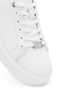 ACBC x Derimod Women's White Laced Leopard Detail Sneakers | Derimod ACBC x Derimod Women's White Laced Leopard Detail Sneakers | Derimod