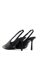 Woman Black Open-Back Thin-Heeled Patent Leather Leather Shoes | Derimod Woman Black Open-Back Thin-Heeled Patent Leather Leather Shoes | Derimod