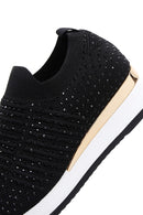 Derimod Zero Women's Black Thick Soled Stone Sneaker | Derimod Derimod Zero Women's Black Thick Soled Stone Sneaker | Derimod