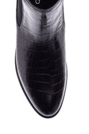 Women's Crocodile Patterned Leather Boots | Derimod Women's Crocodile Patterned Leather Boots | Derimod