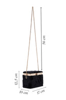Women's Black Plush Crossbody Bag | Derimod Women's Black Plush Crossbody Bag | Derimod