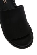 Women's Black Thick Soled Slippers | Derimod Women's Black Thick Soled Slippers | Derimod