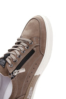 Erkek Vizon Nubuk Deri Sneaker | Derimod Erkek Vizon Nubuk Deri Sneaker | Derimod