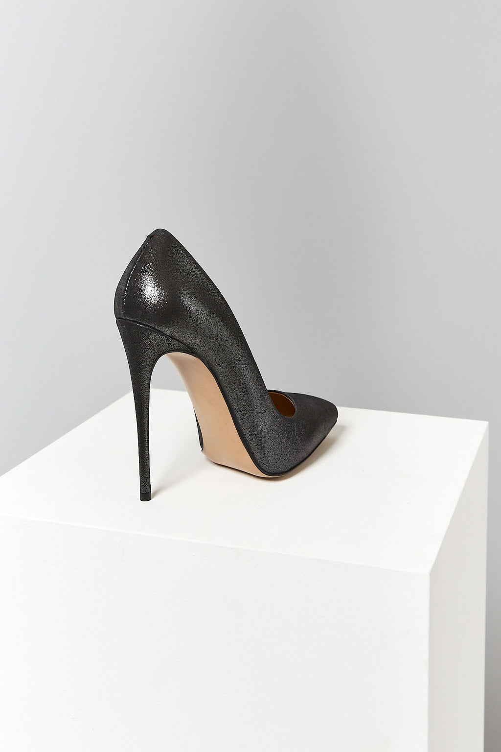 Kadın Siyah Deri Stiletto