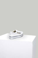 Gümüş Yüksek Tabanlı Kadın Deri Sneaker | Derimod Gümüş Yüksek Tabanlı Kadın Deri Sneaker | Derimod