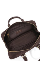 Women's Brown Long Strap Suede Leather Handbag | Derimod Women's Brown Long Strap Suede Leather Handbag | Derimod