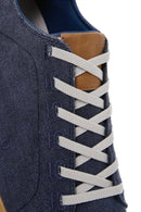 Erkek Lacivert Bağcıklı Kalın Tabanlı Kumaş Sneaker | Derimod Erkek Lacivert Bağcıklı Kalın Tabanlı Kumaş Sneaker | Derimod