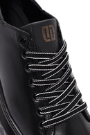 Erkek Siyah Kalın Tabanlı Bağcıklı Deri Sneaker | Derimod Erkek Siyah Kalın Tabanlı Bağcıklı Deri Sneaker | Derimod