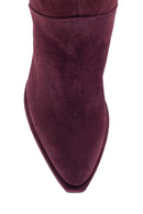 Kadın Deri Süet Topuklu Çizme | Derimod Kadın Deri Süet Topuklu Çizme | Derimod