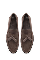 Erkek Gri Püsküllü Süet Deri Casual Loafer | Derimod Erkek Gri Püsküllü Süet Deri Casual Loafer | Derimod