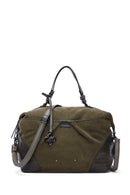 Women's Khaki Suede Shoulder Bag | Derimod Women's Khaki Suede Shoulder Bag | Derimod