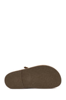 Women's Tan Buckled Slippers | Derimod Women's Tan Buckled Slippers | Derimod