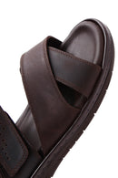 Men's Brown Nubuck Leather Sandals | Derimod Men's Brown Nubuck Leather Sandals | Derimod