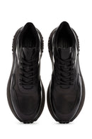 Erkek Siyah Bağcıklı Deri Sneaker | Derimod Erkek Siyah Bağcıklı Deri Sneaker | Derimod