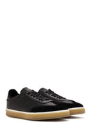 Erkek Siyah Bağcıklı Deri Sneaker | Derimod Erkek Siyah Bağcıklı Deri Sneaker | Derimod