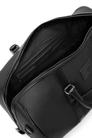 Men's Black Printed Leather Travel Bag | Derimod Men's Black Printed Leather Travel Bag | Derimod