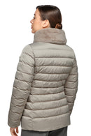 Geox Women's Beige Bettanie Fur Detailed Coat | Derimod Geox Women's Beige Bettanie Fur Detailed Coat | Derimod