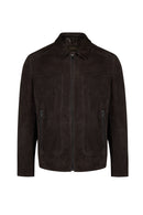 Pedri Male Brown Suede Leather Jacket | Derimod Pedri Male Brown Suede Leather Jacket | Derimod
