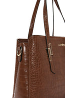 Woman Taba Long-Strap Crocodile-Embossed Shoulder Bag | Derimod Woman Taba Long-Strap Crocodile-Embossed Shoulder Bag | Derimod