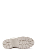 Women's Beige Short Heeled Leather Boots | Derimod Women's Beige Short Heeled Leather Boots | Derimod
