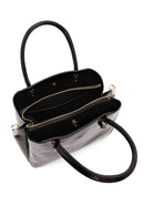 Kadın Siyah Uzun Askılı Kroko Kol Çantası | Derimod Kadın Siyah Uzun Askılı Kroko Kol Çantası | Derimod