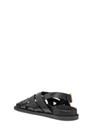 Geox Kadın Siyah D Adelash A - Smo.Lea Deri Sandalet | Derimod Geox Kadın Siyah D Adelash A - Smo.Lea Deri Sandalet | Derimod