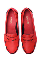 Kadın Kırmızı Dolgu Topuklu Loafer | Derimod Kadın Kırmızı Dolgu Topuklu Loafer | Derimod