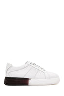 Men's White Thick Sole Lace Up Leather Sneaker | Derimod Men's White Thick Sole Lace Up Leather Sneaker | Derimod