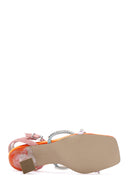 Kadın Turuncu Taşlı Topuklu Sandalet | Derimod