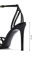 Women's Black Ankle Strap Thin High Heel Patent Leather Sandals | Derimod Women's Black Ankle Strap Thin High Heel Patent Leather Sandals | Derimod