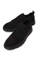 Erkek Siyah Bağcıklı Nubuk Deri Casual Sneaker | Derimod Erkek Siyah Bağcıklı Nubuk Deri Casual Sneaker | Derimod